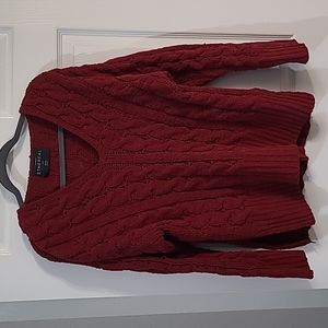 Dark red chunky knit sweater